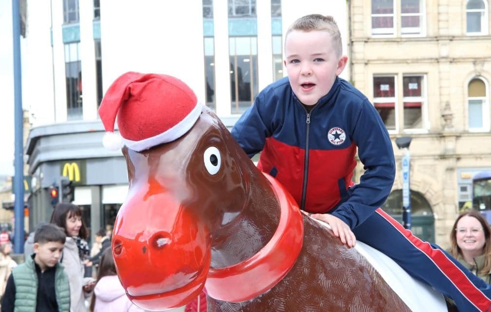 Ride ‘im, cowboy! Rudolph and friends launch Christmas countdown in Huddersfield town centre